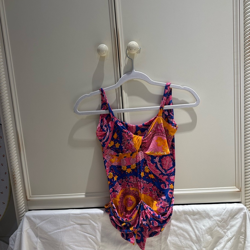 Versace Pink and Blue Blouse Vibrant Design